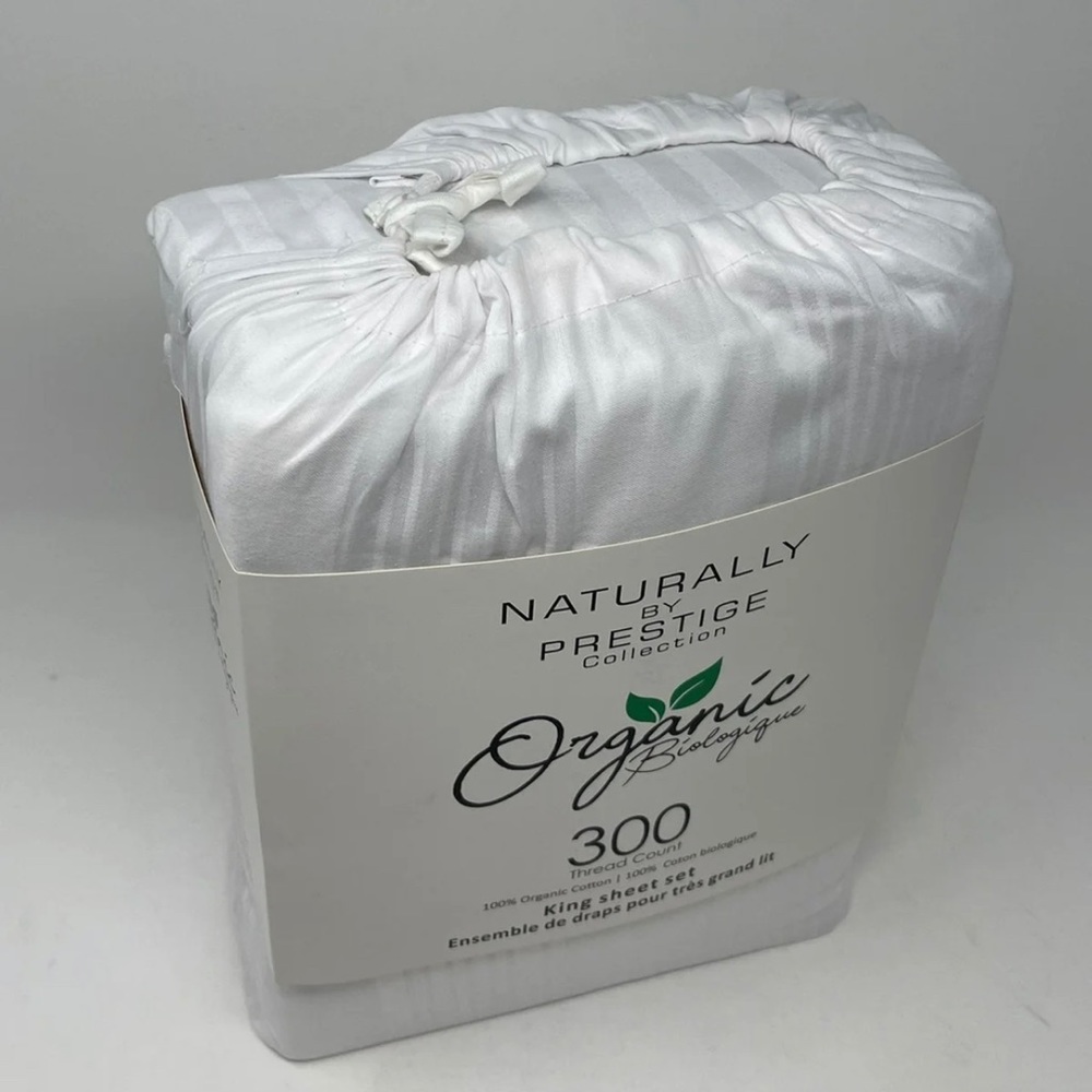 Organic Cotton Certified Sheet Set in White, Queen